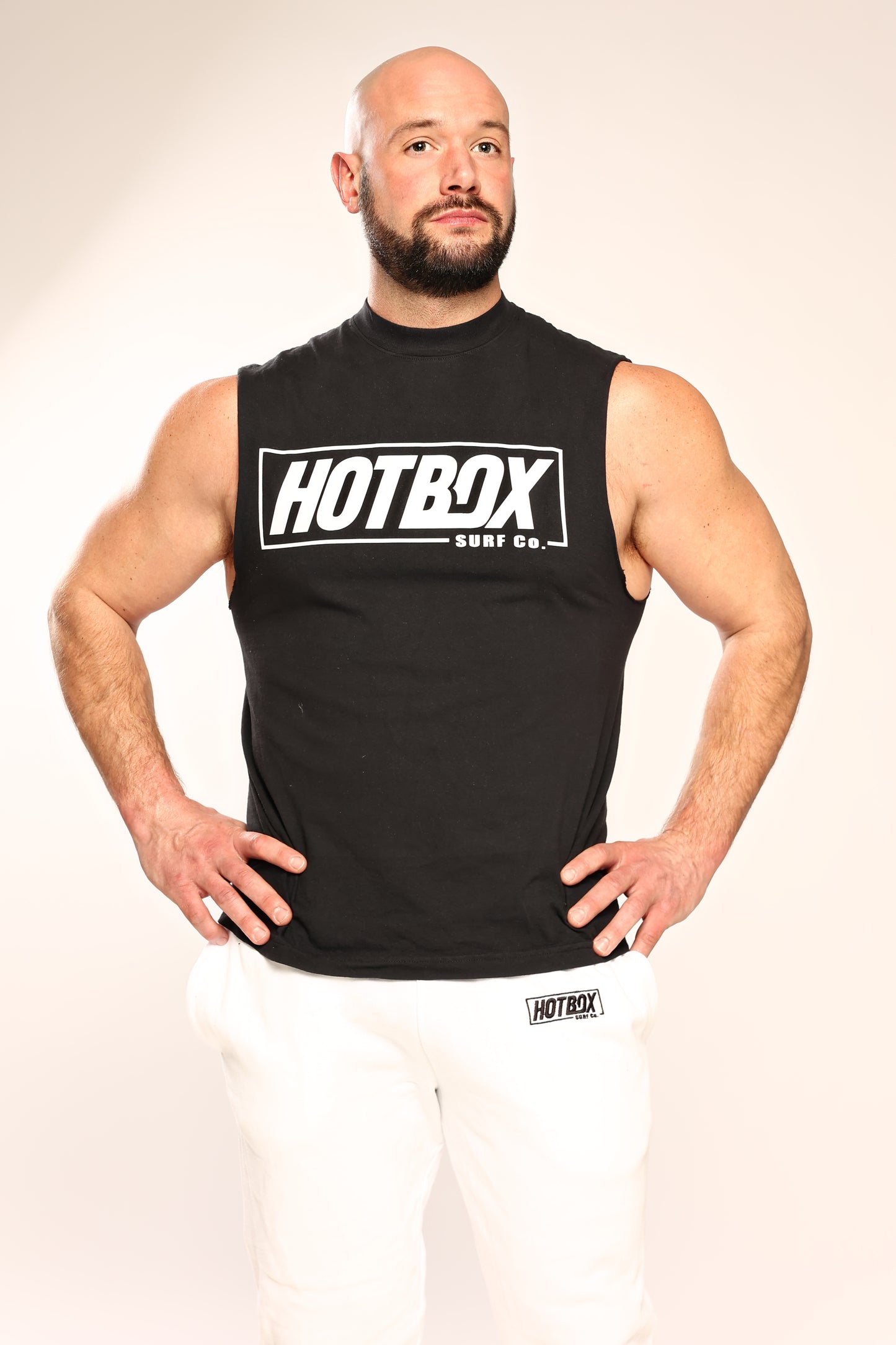HotBox Men's Logo Fitted Sleeveless Tank Tee-shirt