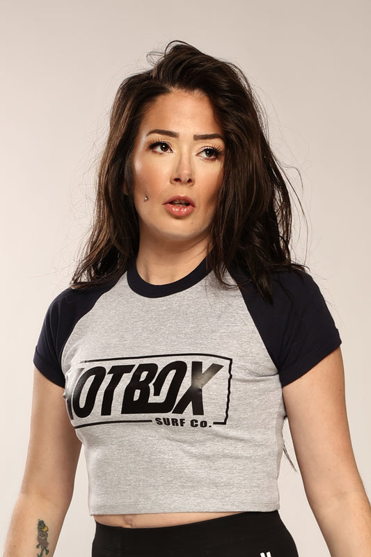 HoxBox Big Logo Signature Women's Crop Ragland T-Shirt