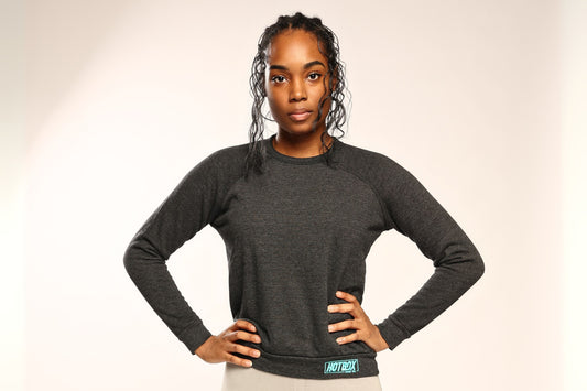 HotBox Women’s Ragland Pullover Long Sleeve Crewneck Tee